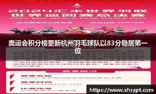 奥运会积分榜更新杭州羽毛球队以83分稳居第一位