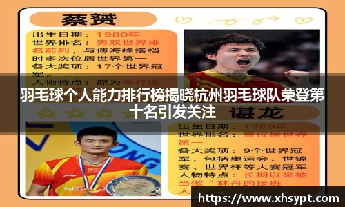 羽毛球个人能力排行榜揭晓杭州羽毛球队荣登第十名引发关注